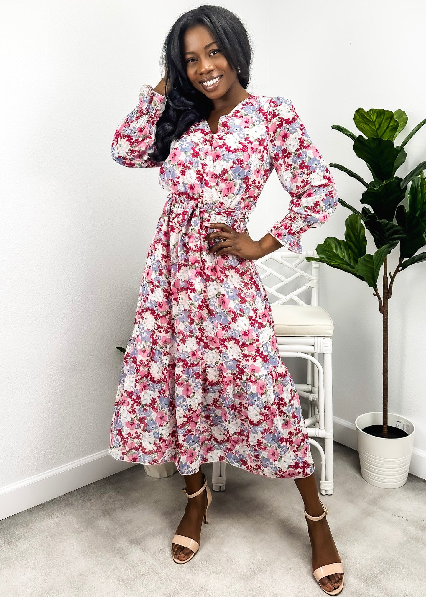 Floral Print Light Wrap Dress