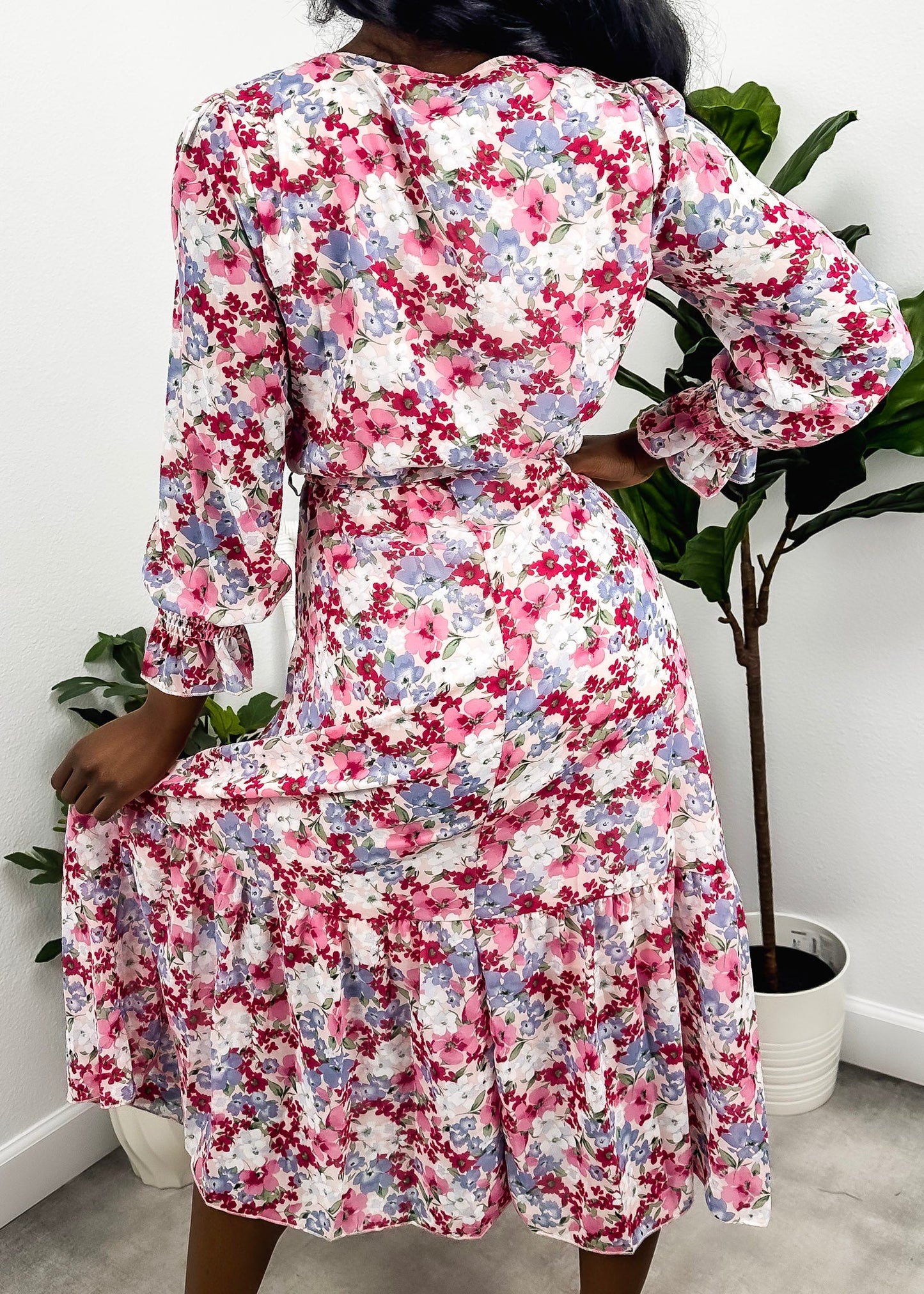 Floral Print Light Wrap Dress