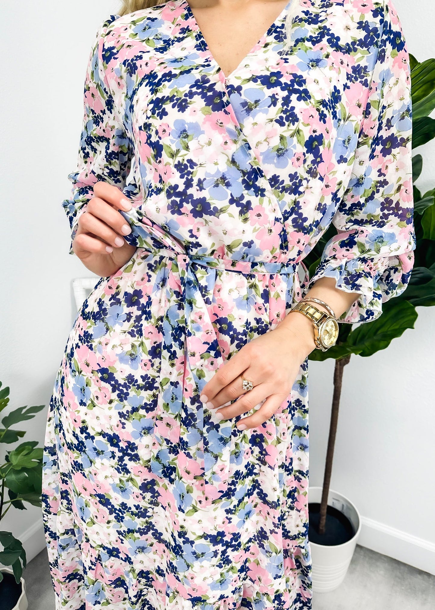 Floral Print Light Wrap Dress