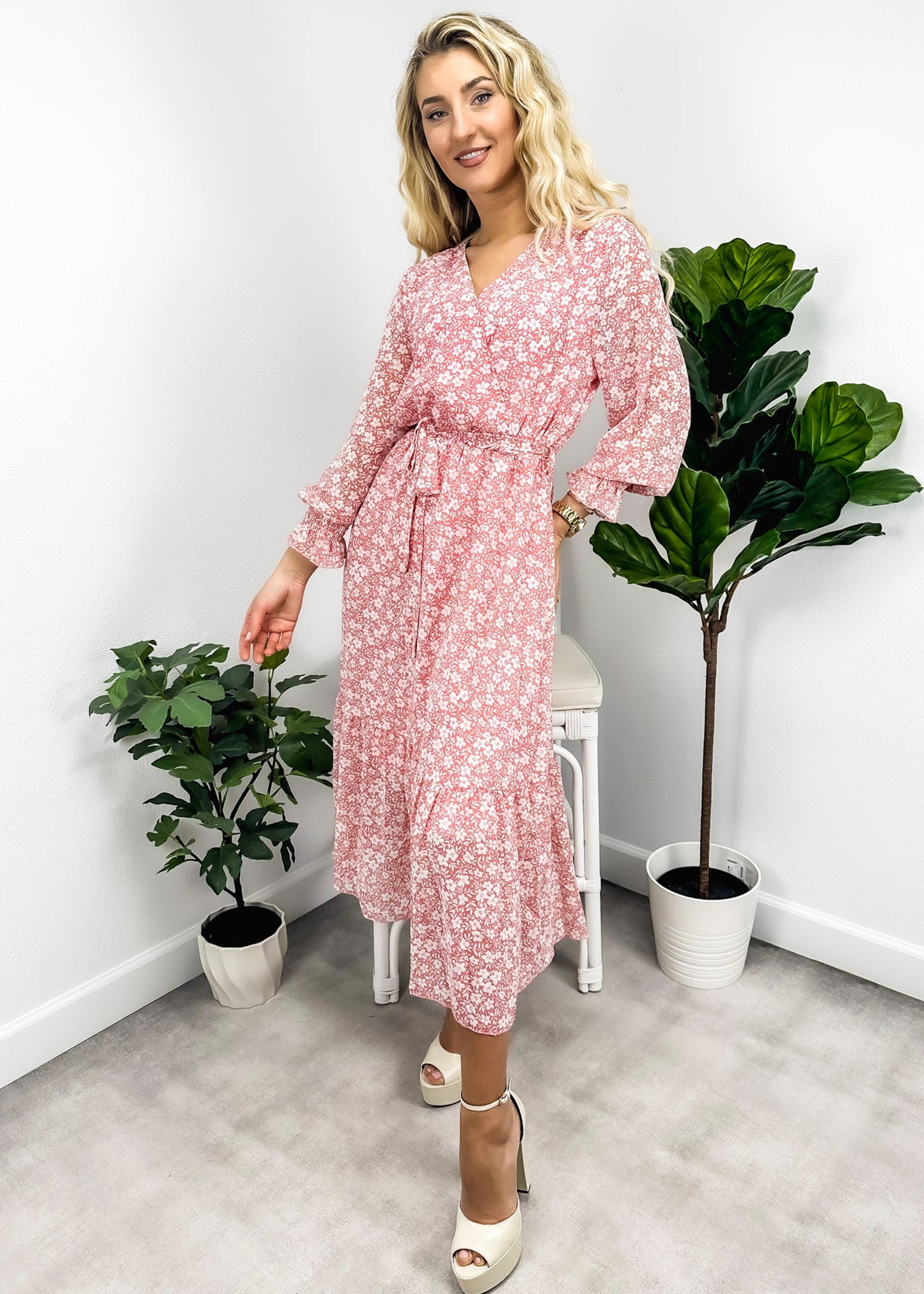 Floral Print Light Wrap Dress