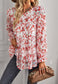 Round Neck Printed Tiered Blouse