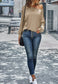 Boat Neck Contrast Button Sweater