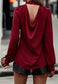 Solid Color Cowl Back Blouse