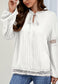 Surplice Front Tie Long Sleeve Blouse