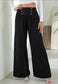 Button Detail Shirred Waist Pants