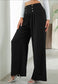 Button Detail Shirred Waist Pants