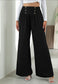 Button Detail Shirred Waist Pants