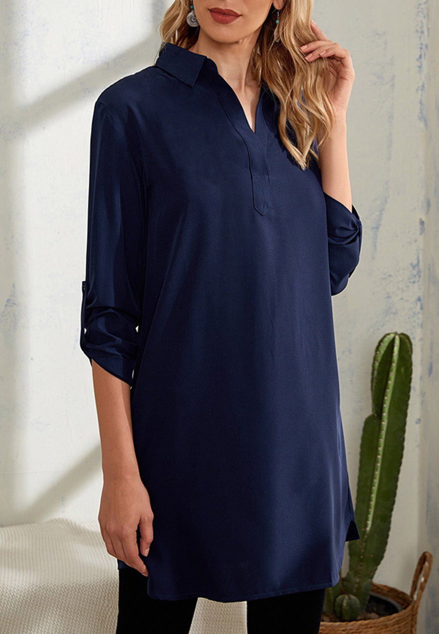 Collared Classic Tunic Blouse