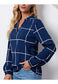 Grid Pattern Classic Blouse