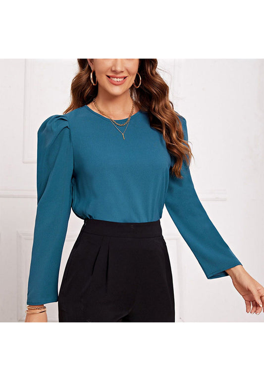Round Neck Gigot Sleeve Blouse