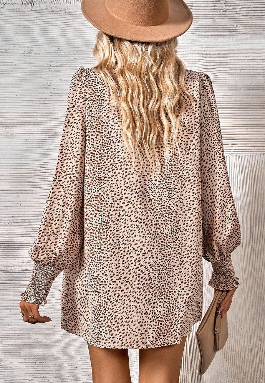 Animal Print Bishop Sleeve Jacket