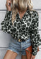 Printed Button Down Fall Blouse