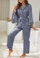 Contrast Piping Robe Top and Pajama