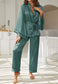 Contrast Piping Robe Top and Pajama