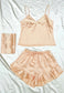 Satin Tank and Ruffle Hem Shorts