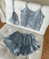 Satin Tank and Ruffle Hem Shorts