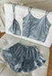 Satin Tank and Ruffle Hem Shorts