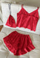 Satin Tank and Ruffle Hem Shorts