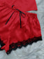 Lace Trim Satin Lounge Set