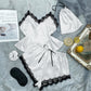 Lace Trim Satin Lounge Set