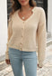 V Neck Contrast Button Cardigan