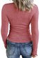 Ribbed Knit Fitted Henley Top