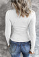 Ribbed Knit Fitted Henley Top