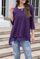 Flared Sleeve Double Hem Top