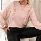 Ruffle Detail Long Sleeve Blouse