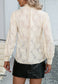 Shirred Neck Lace Blouse