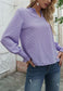 Swiss Dot Shirred Cuff Blouse