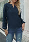 Swiss Dot Button Neck Blouse