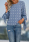 Cutout Sleeve Pearl Detail Blouse