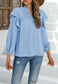 Clip Dot Ruffle Shoulder Blouse