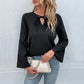 Tie Neck Bell Sleeve Blouse