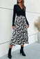 Two Tone Abstract Print Long Sleeve Dress