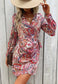 Paisley Print Surplice Wrap Dress