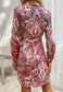 Paisley Print Surplice Wrap Dress