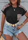 Contrast Leopard Patch Pocket Tee