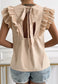 Ruffle Detail Tie Back Blouse
