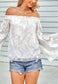 Flared Long Sleeve Patterned Top