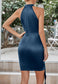 Halter Neck Tie Front Dress