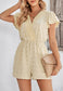 Lace Trim Flutter Sleeve Romper