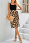 Two Tone Leopard Tie Waist Dress