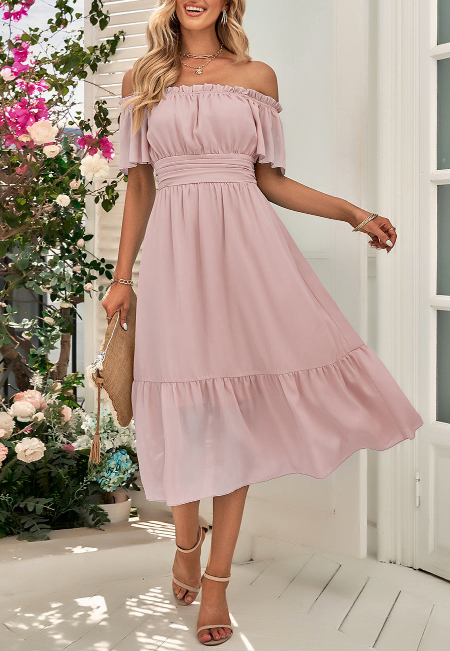 Off Shoulder Tie Back Dress