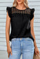 Lace Front Ruffle Shoulder Blouse