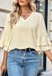 Tiered Ruffle Sleeve Blouse