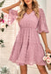 Clip Dot Sheer Sleeve Dress