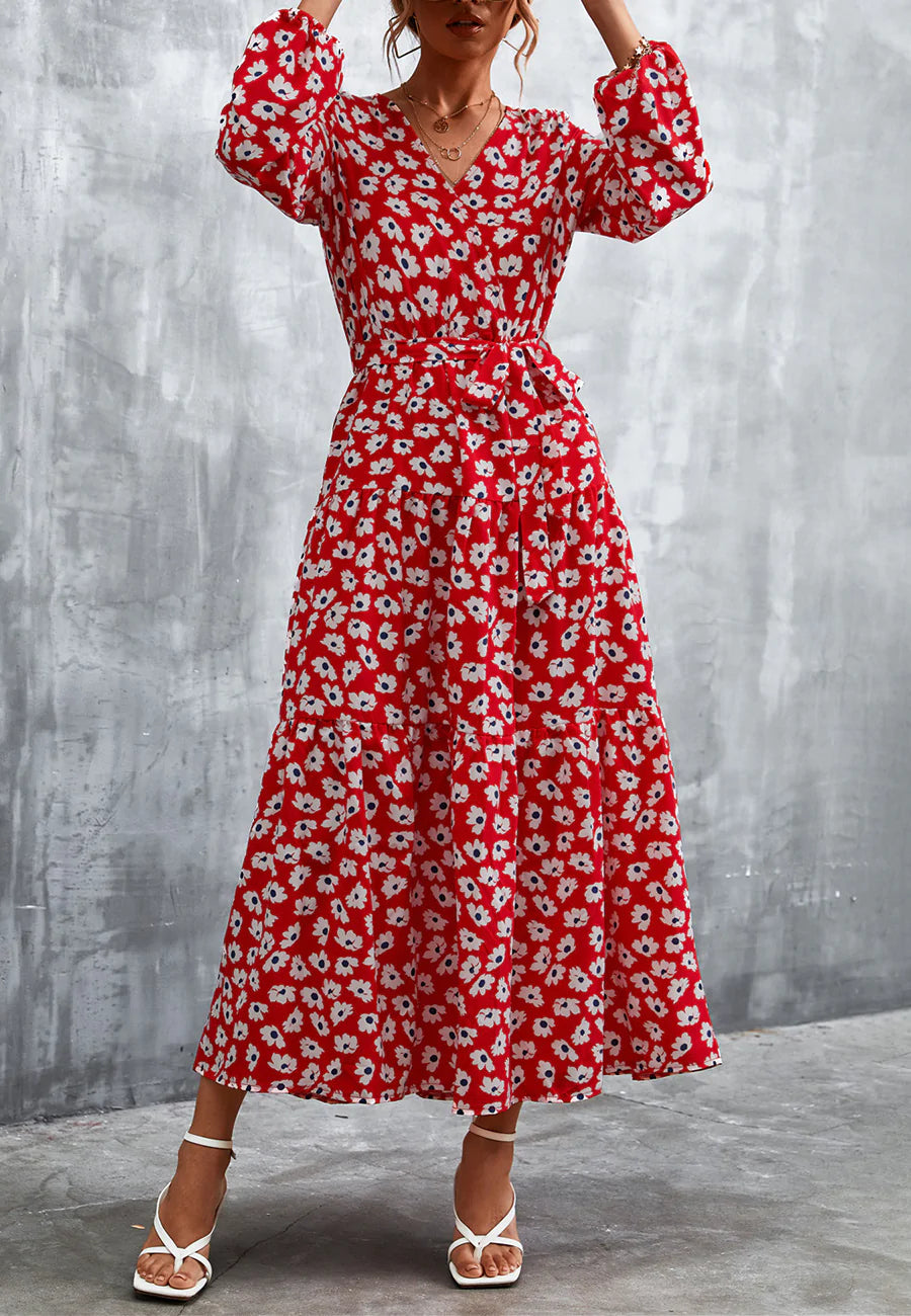 Cheetah Print Tiered Maxi Dress
