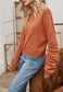 Ruched Long Sleeve Fall Sweater